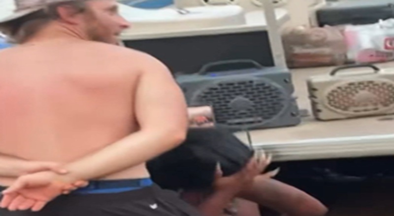 White guy named Ryan dances with Black woman at Lake Norman as his girlfriend fumes watching him [VIDEO]